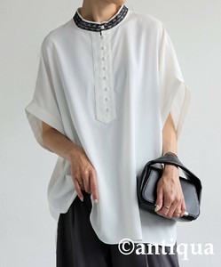[antiqua] Button Shirt/Blouse Dolman Sleeve Ladies fashion Short Sleeve