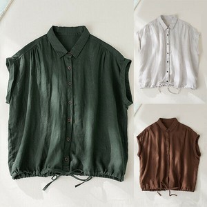 Button Shirt/Blouse COLOR Linen Linen-blend