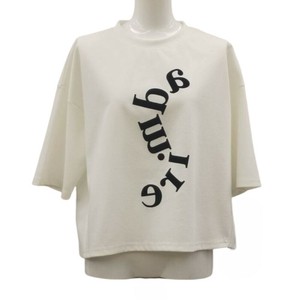 【2025新作】5色展開　ミセスTシャツ　ロゴ入り　ショート丈　ドロップショルダー　大人カジュアル