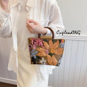 ◆◆大人気◆◆激安セール 竹節ハンドバッグ ラメ＆刺繍デザイン 軽量ボヘミアンエスニックバッグ