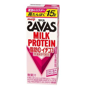 SAVAS(ザバス) MILK PROTEIN 脂肪0 イチゴ風味 200ml×24本