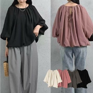 Button Shirt/Blouse Balloon Blouse Balloon Sleeve