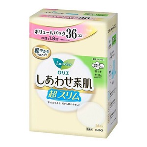 【医薬部外品】ロリエ　しあわせ素肌　ボリュームパック　超スリム　多い昼用22．5cm　羽つき　36個