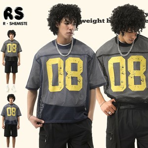P22161 男女通用 ペアルック メンズ 男 トップス 韓国風Tシャツ 2025春夏新作 半袖 透かし編み