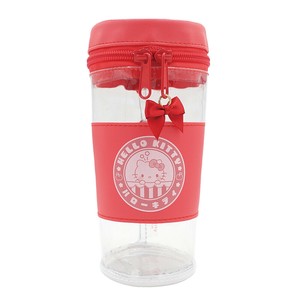 【9月下旬入荷予定】サンリオキャラクターズ　カフェドリンク　クリアポーチ　ハローキティ