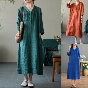 Casual Dress Pintucked Cotton