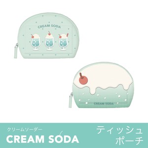新作★【ティッシュポーチ（化粧ポーチ）】◆クリームソーダ
