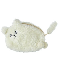 化妆包 绒毛/蓬松毛绒 白色 猫