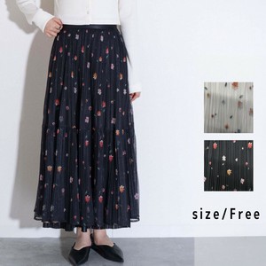 预购 裙子 百褶/褶裥 新商品 裙子 印花 花卉图案