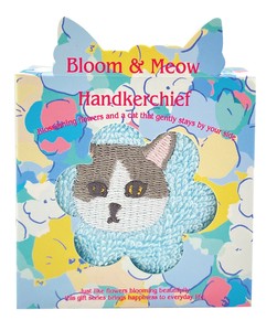 【11月入荷予定】キューブキャットハンカチ　ブルーム＆ミャオ　ハチワレ