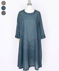 Casual Dress Stripe A-Line Switching 7/10 length [2025 NEW]