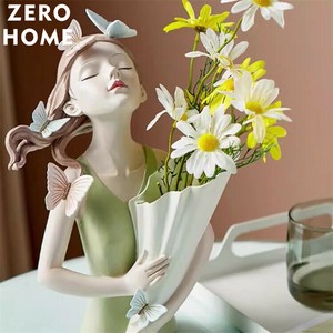 ドライフラワー飾り insスタイル 花瓶 北欧ファッション 女の子抱花 植木鉢 花瓶