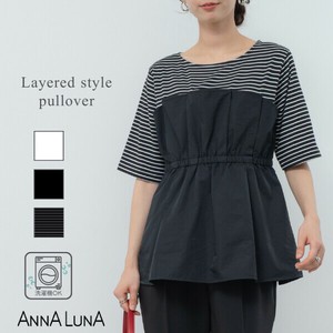 2025AW新作【ANNALUNA】ビスチェレイヤード風5分袖プルオーバー