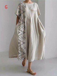ワンピース 花柄 半袖   ゆったり  快適 レディース ファッション     DYLA797