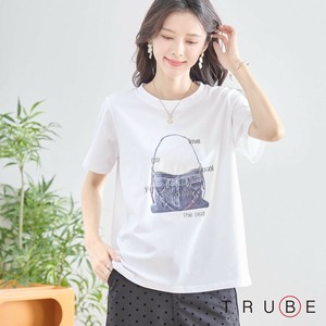 【2025新作】【M〜L】ラインストーンデニムバッグ風モチーフTシャツ(N13-273)(5号店）FM5