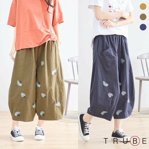 【2025新作】【M~L】花束刺繍コットンワイドパンツ(N52-116) (1号店) FM1