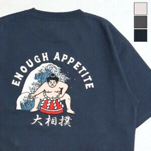 【予約販売】【JAPAN Series】スモウ柄BACK刺繍T【ユニセックス】【インバウンド】【和柄】