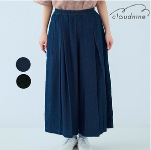 Skort Flared Pants Waist Loose Silhouette 100% Cotton 9/10 length