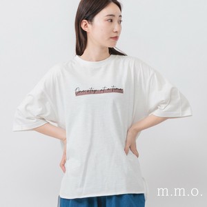 【2025新作】綿100％スラブ天竺刺繍入りTシャツ　綿100％　刺繍