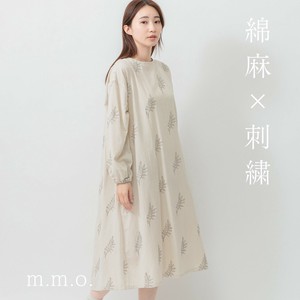 2025年新商品 洋装/连衣裙 植物 刺绣 洋装/连衣裙 棉麻