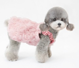 犬服 2色5サイズ ドッグウェア ペット服 ドレス 洋服 お花