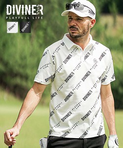 【2025年夏の新作】メッシュ 総柄ロゴ ポロシャツ／DIVINER GOLF