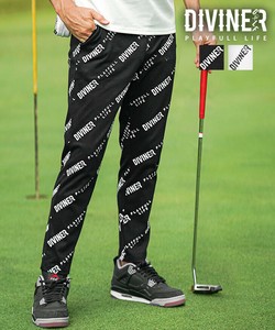 【2025年夏の新作】総柄ロゴ ストレッチ ツイル テーパード パンツ／DIVINER GOLF