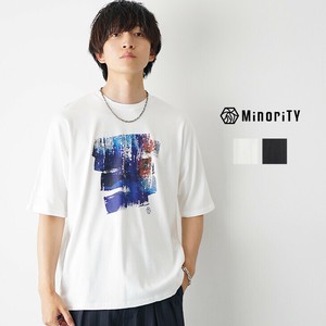 [MinoriTY] T-shirt Dolman Sleeve Crew Neck T-Shirt Printed Short Sleeve