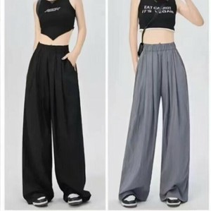 カジュアルパンツ 糸氷 薄手 ワイドパンツ 無地 ゆったり  快適 レディース ファッション  MBQ1759