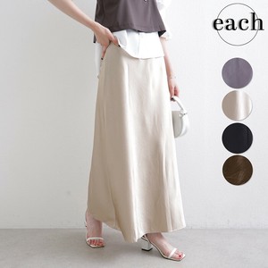 再入荷【each 新色入荷】ストレッチ快適美シルエット・サテンスカート each東京　2025初秋　2025ss　新作