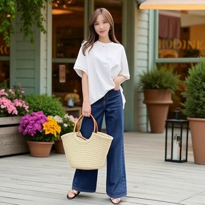 綿100％シルケット　キレイ見えビッグシルエットTシャツ