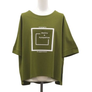 【2025新作】5色展開　ミセスTシャツ　ロゴ入り綿カットソー　大人カジュアル　コットン素材