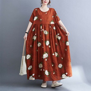 Casual Dress High-Waisted Flower Print Long Dress