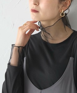 【2025SS新作入荷】チュールレイヤードデザインカットソー　インナー　SKYpink東京