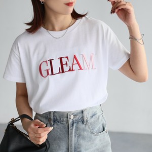 GLEAMロゴ刺繍Tシャツ　グラデーションロゴ　ロゴ刺繍　刺繍　Tシャツ　ロゴ　大人カジュアル