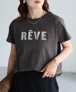 発砲プリントメタリックロゴTシャツ　メタリック　ロゴT　発砲プリント　半袖T　大人カジュアル