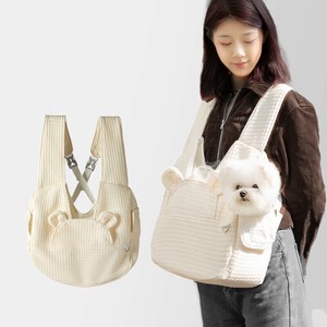 ペット キャリーバッグ 2色 2way 犬 猫 通気性 お出かけ ショルダーバッグ クマ かわいい