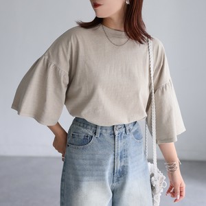 天竺ピグメントバイオフレアスリーブTシャツ　ピグメント　フレアスリーブ