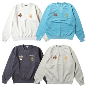 【予約販売】【2025秋冬新作】【HOUSTON WOMAN】PIGMENT EMBROIDERY SWEAT（VIETNAM）