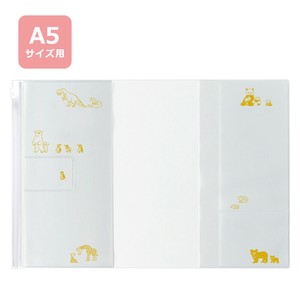 【NEW】日本製　A5サイズ　クリアカバー・スライドジッパー付き：アニマルパレード