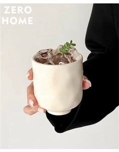 陶製レトロ風マグカップ エスプレッソ・ラテ用 小さな円形デザイン インスタグラム人気インテリア