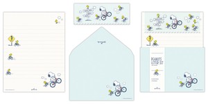 スヌーピー Let's have a HAPPY JOURNEY ブルー 自転車【レターセット｜便箋1柄6枚・封筒1柄3枚】