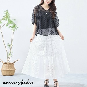 【M〜L】コットンレースティアードロングスカート(C34-566)（5号店)FM5