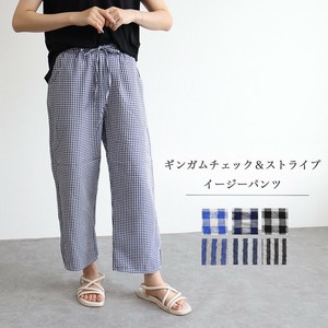 Cropped Pant Stripe Easy Pants Gingham