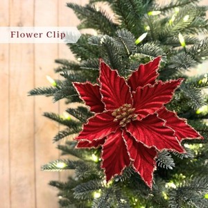 【予約販売：新商品】【2025年クリスマス】フラワークリップ/クリップ付デコレーションフラワー