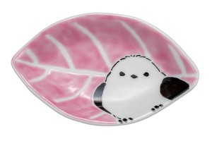 Kutani ware Small Plate Shimaenaga Pink 3.8-go