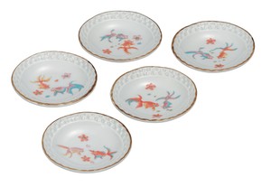Kutani ware Small Plate Goldfish Assortment 3.2-go