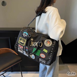 刺繍ワッペンボストンバッグ スタッズ アメリカン カジュアル 大容量  【2025SS】 ONK4013