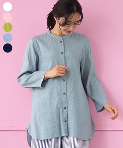 2025年新商品 衬衫 Design 圆形下摆 长衫 衬衫 细褶