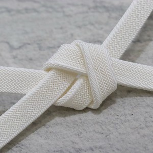 三分紐【夏物】 レース 角朝無地 白　(1113-1021-001)